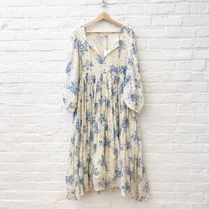 Talisman || Wisteria Flowy Midi Dress Floral Bluebell Cream M/L NWT